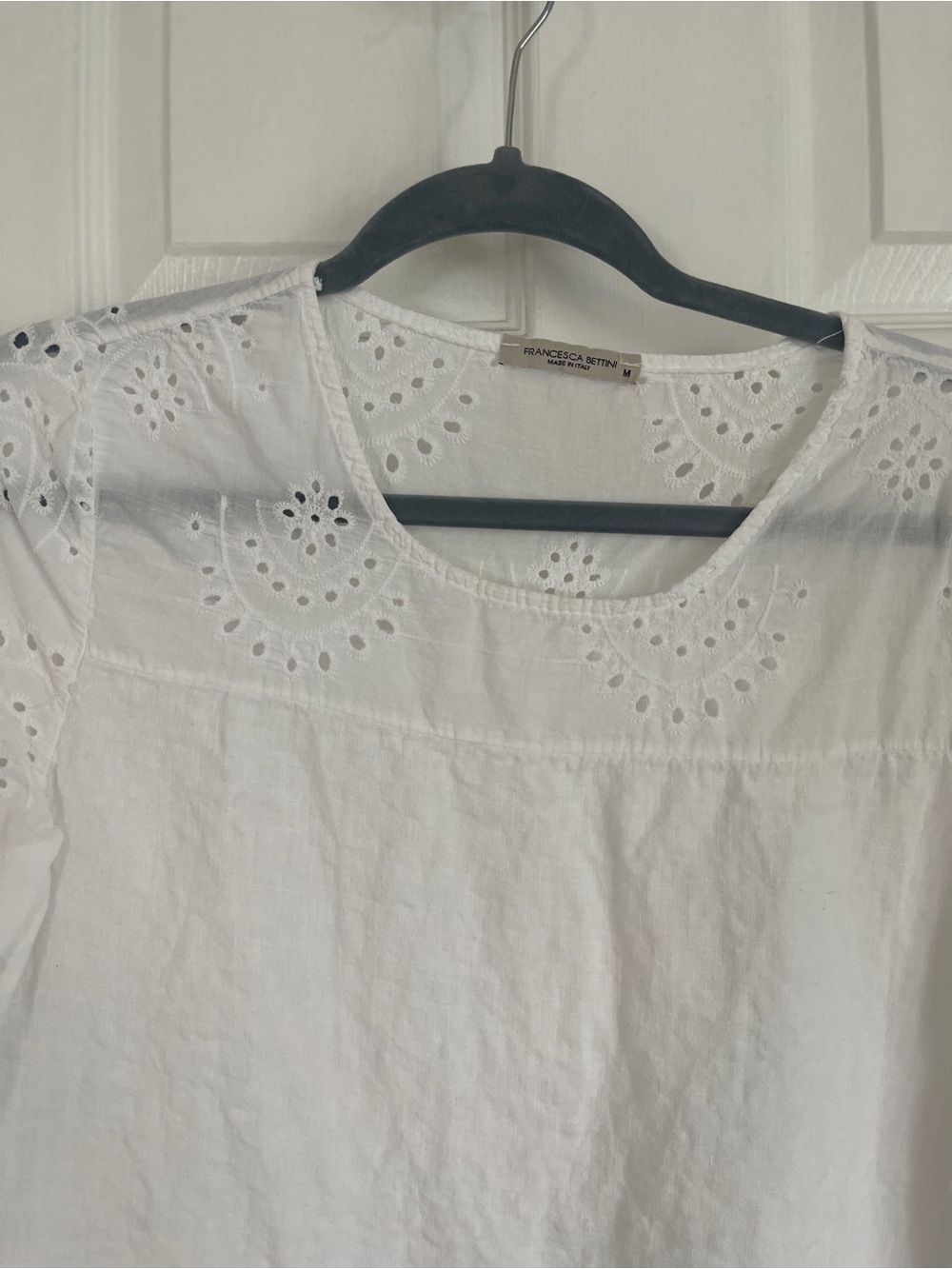 White Eyelet Linen Women's blouse